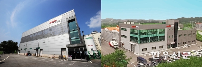왼쪽부터 선진FS(경기 이천)와 선진햄(충북 음성) 육가공 공장