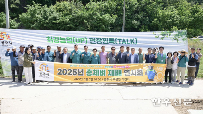 충남 공주시는 최근 우성면 어천리 일원에서 2025년 ‘총체벼 재배 연시회’를 개최했다.