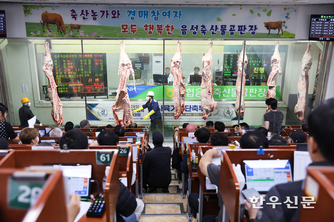 농식품부는 지난달 30일 김종구 식량정책실장이 충북 음성군 소재 농협 축산물공판장을 찾아 축산물 수급 상황을 점검했다.